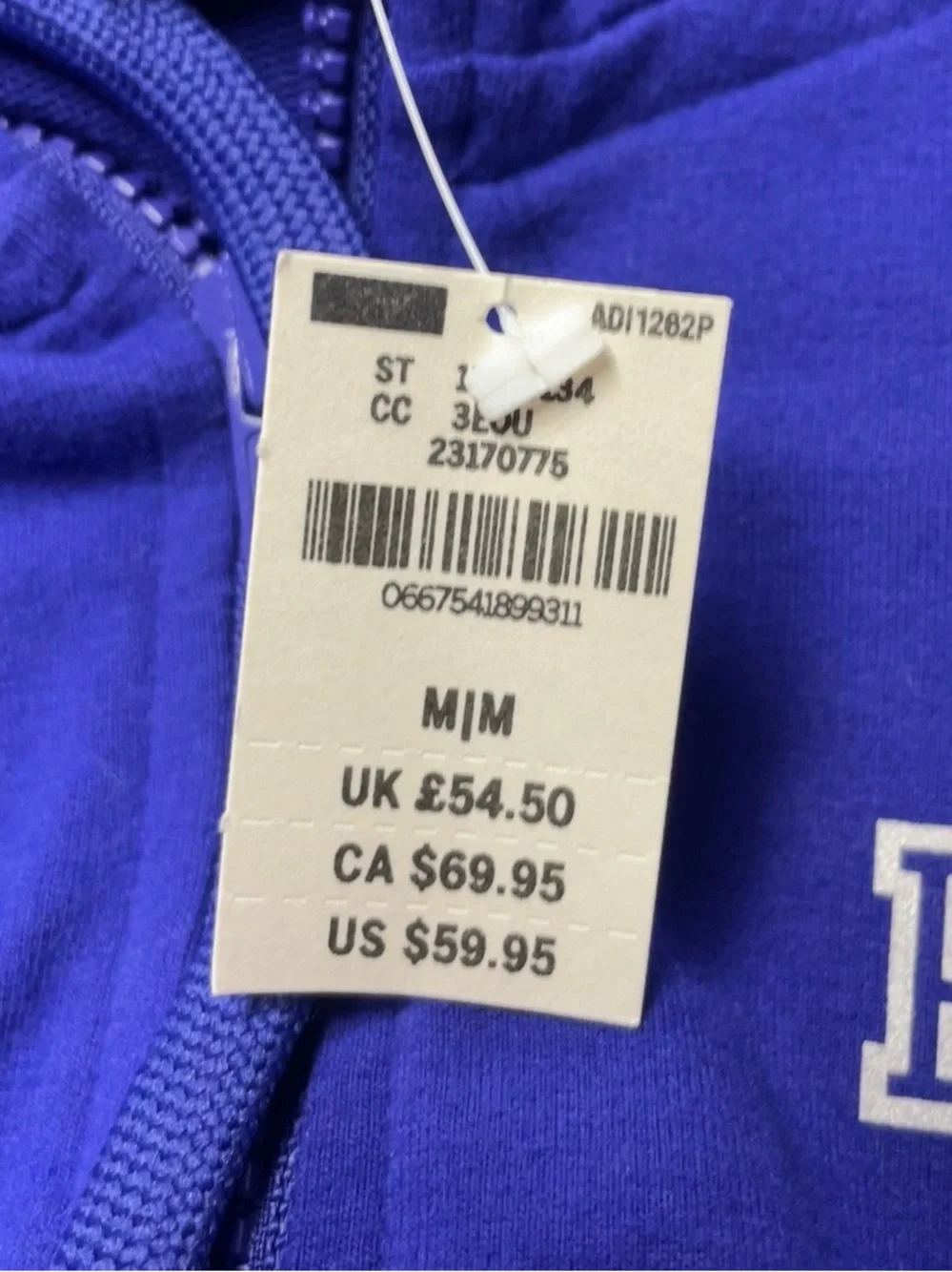 NWT Victoria's Secret PINK Royal Blue Hoodie with Stripes on Sleeves Sz M - Picture 4 of 5